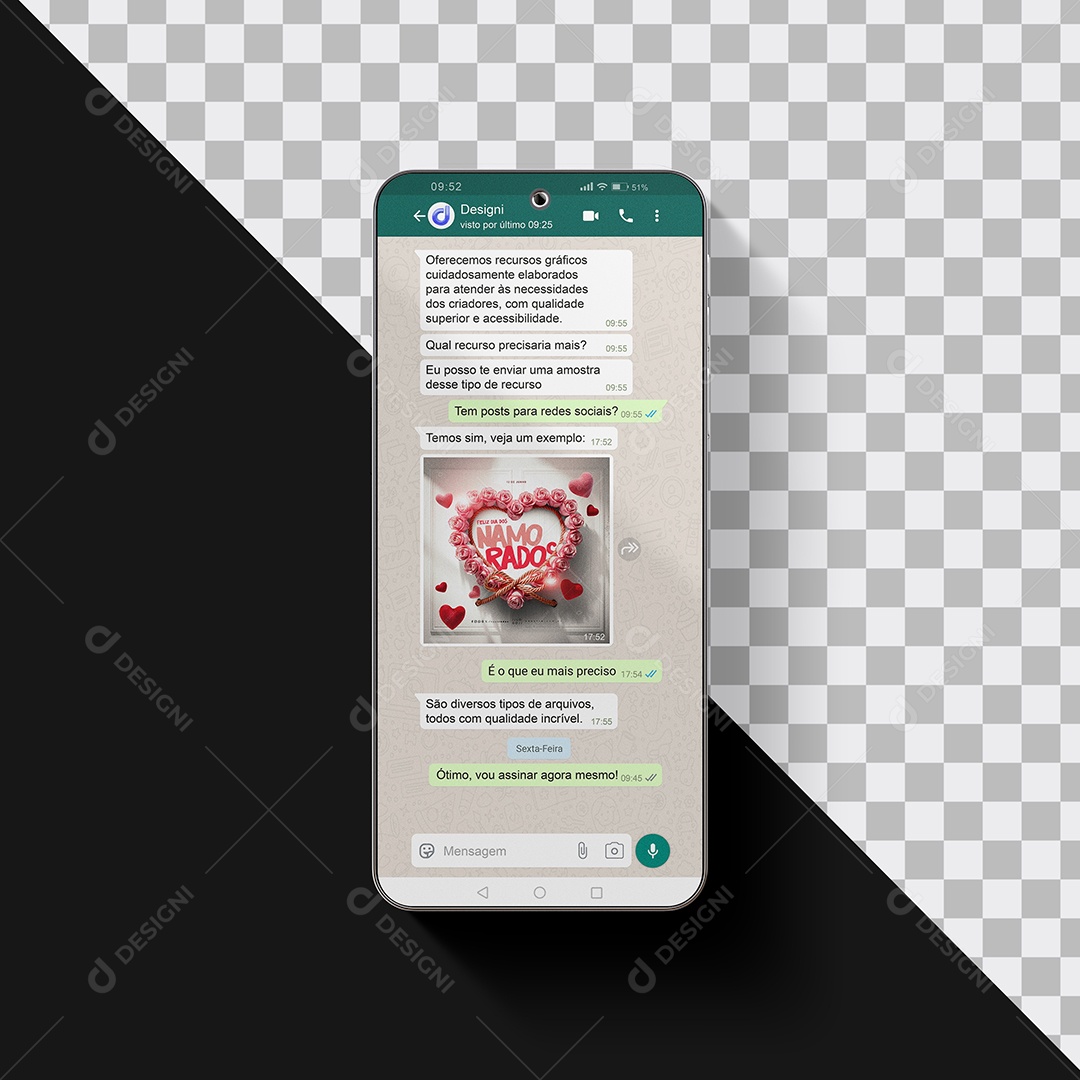 Mockup Conversa no Whatsapp no Celular PSD Editável