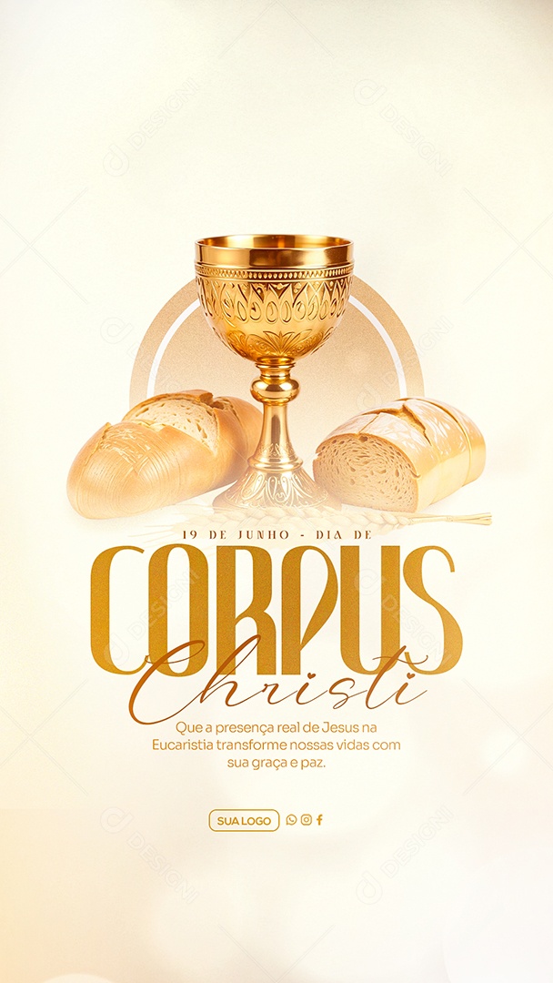 Dia de Corpus Christi 19 de Junho Social Media PSD Editável