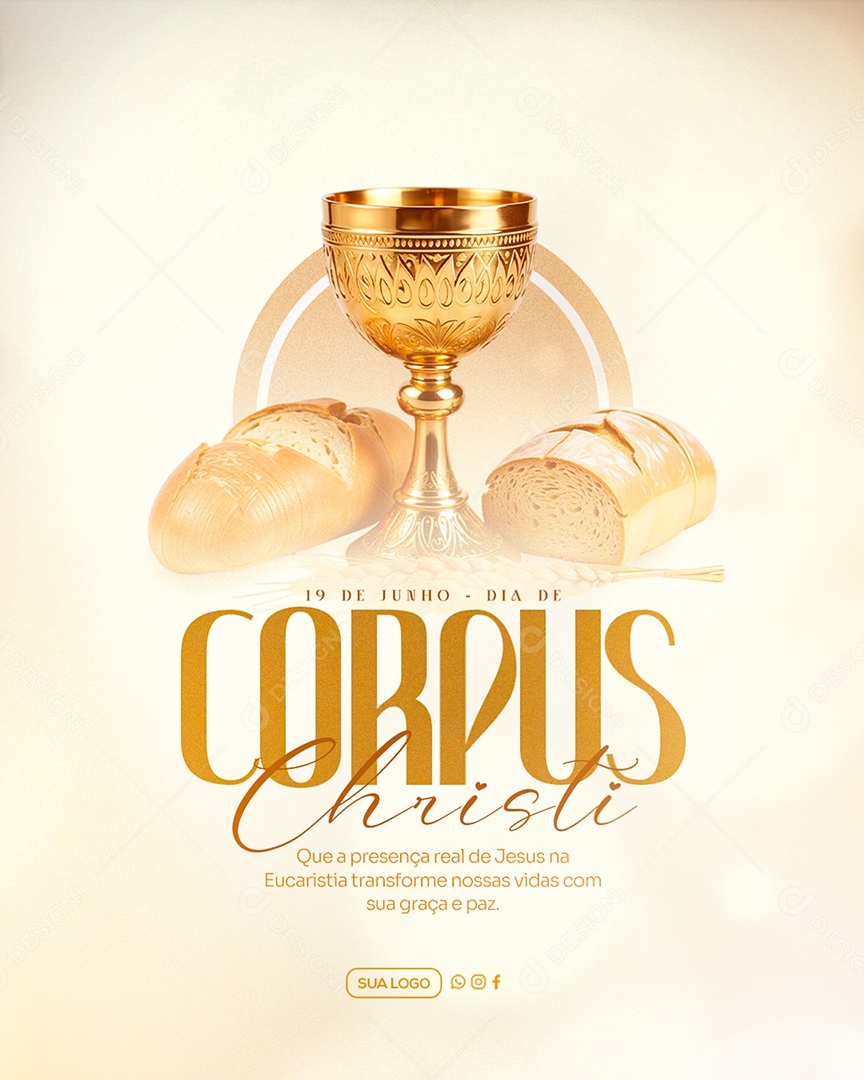Dia de Corpus Christi 19 de Junho Social Media PSD Editável