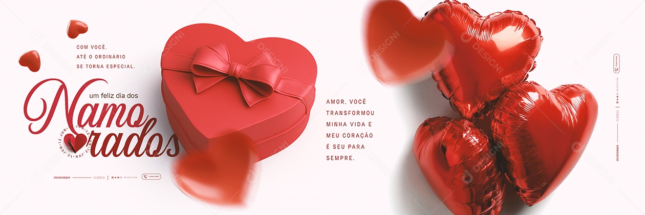 Carrossel Dia dos Namorados 12 de Junho Social Media PSD Editável