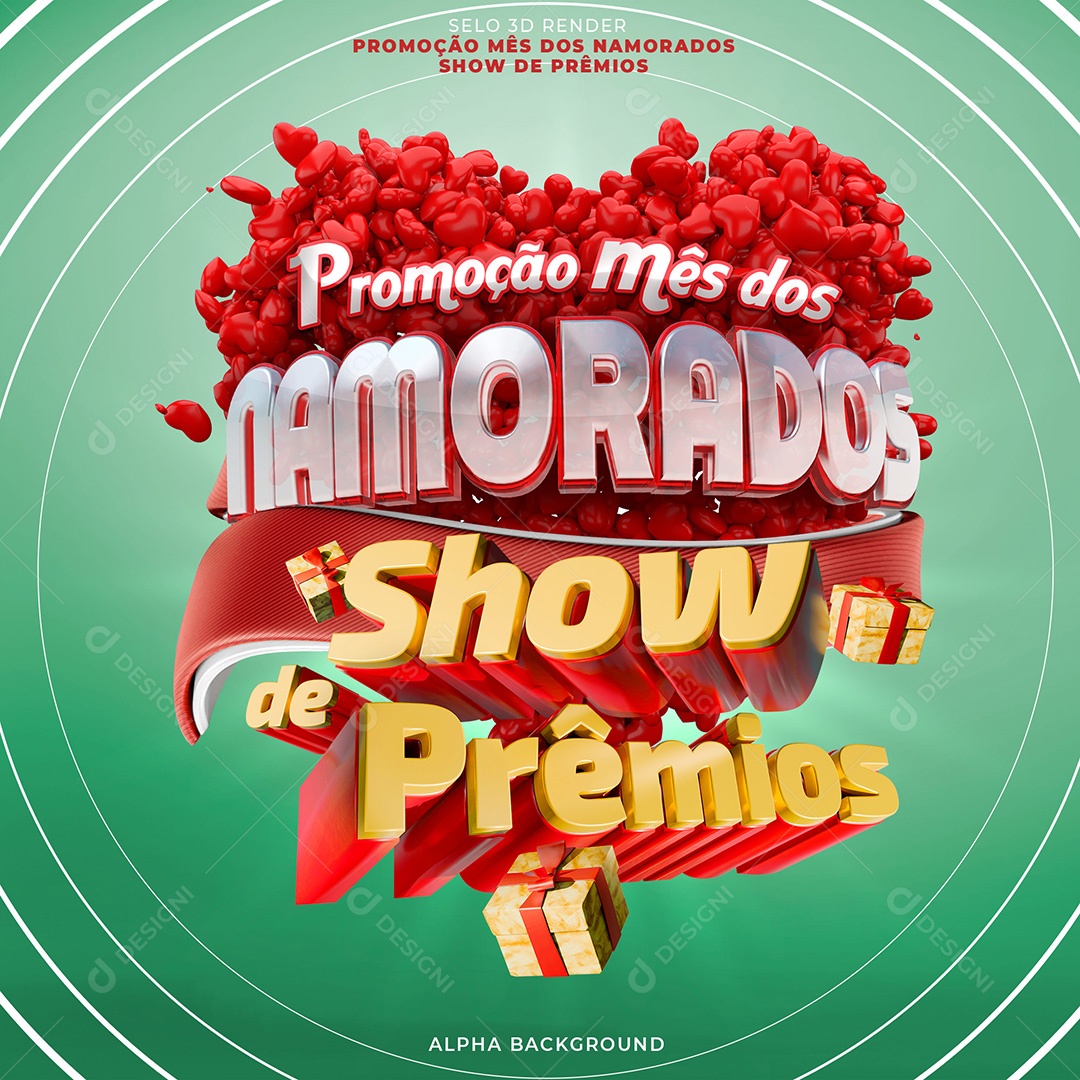 Promoção Mês Dos Namorados Selo 3D Para Composição PSD