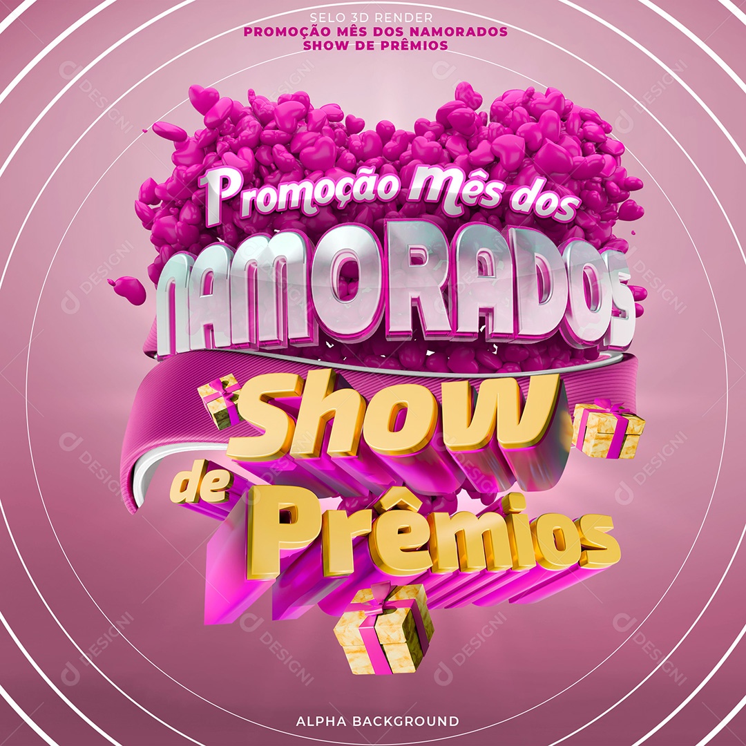 Promoção Mês Dos Namorados Selo 3D Para Composição PSD