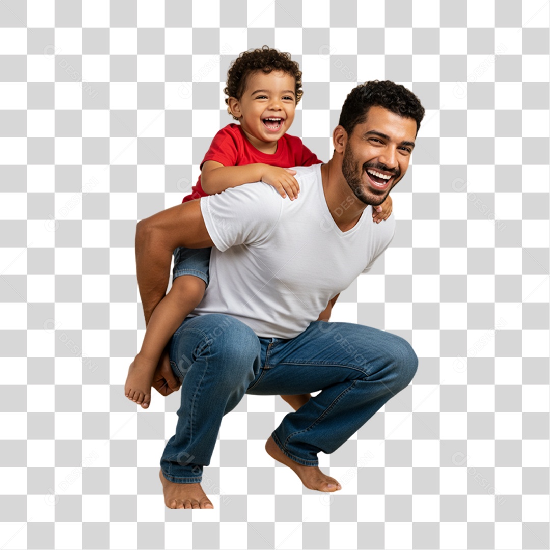 Pai com seu Filho PNG Transparente
