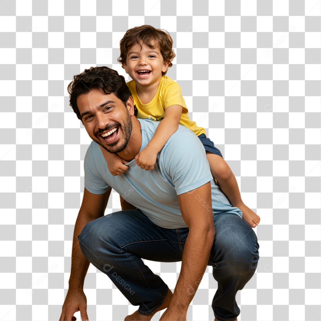 Pai com seu Filho PNG Transparente