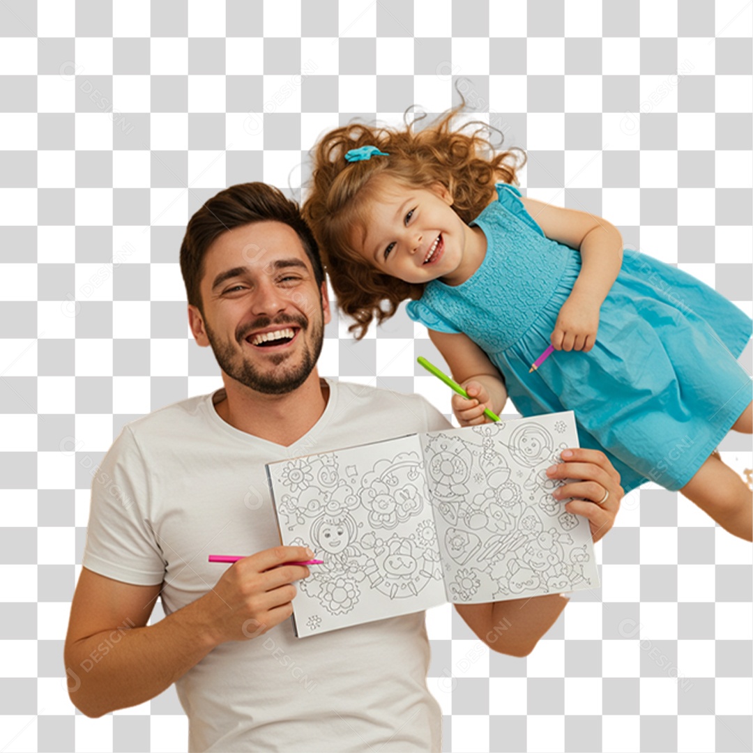 Pai com sua Filha PNG Transparente
