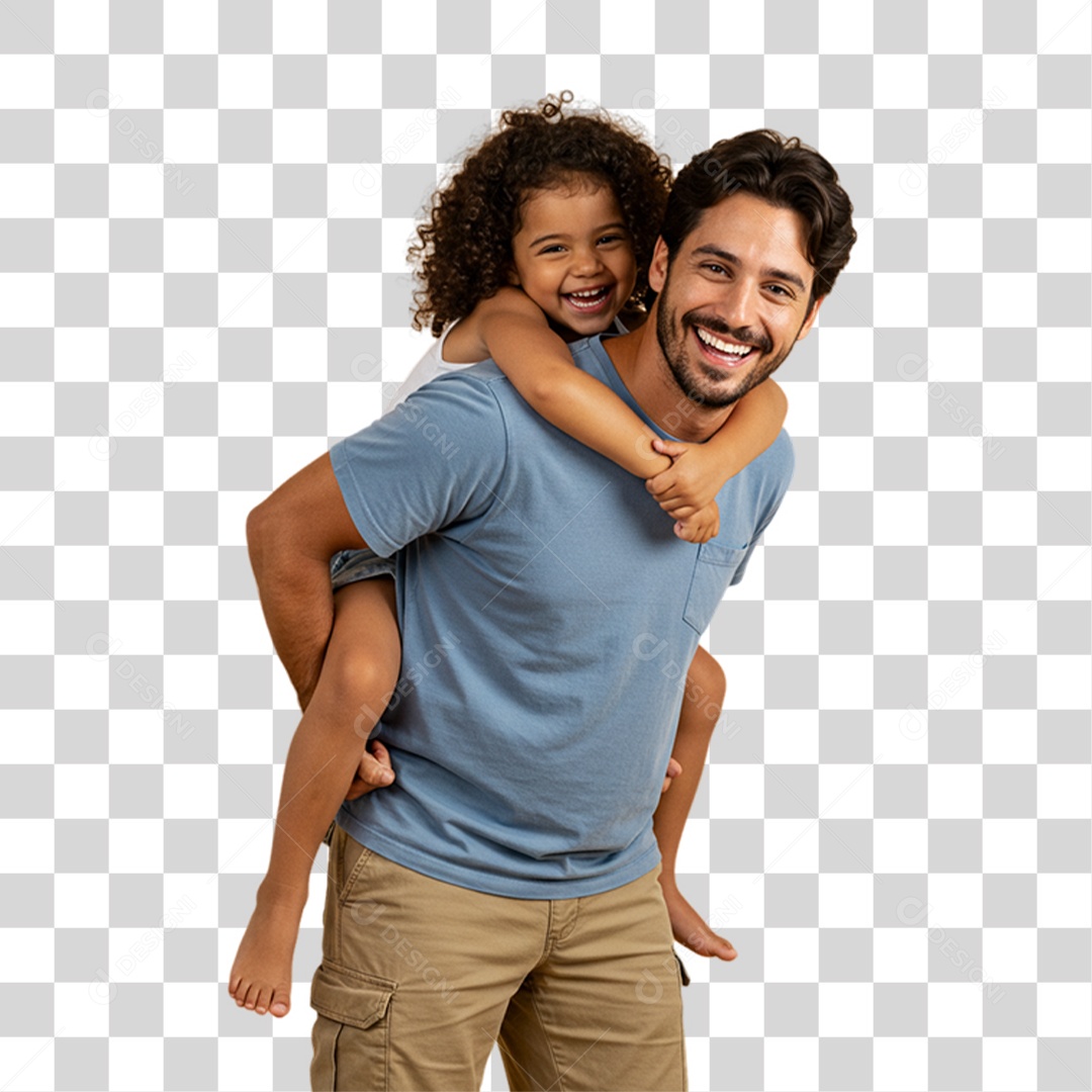 Pai com sua Filha PNG Transparente