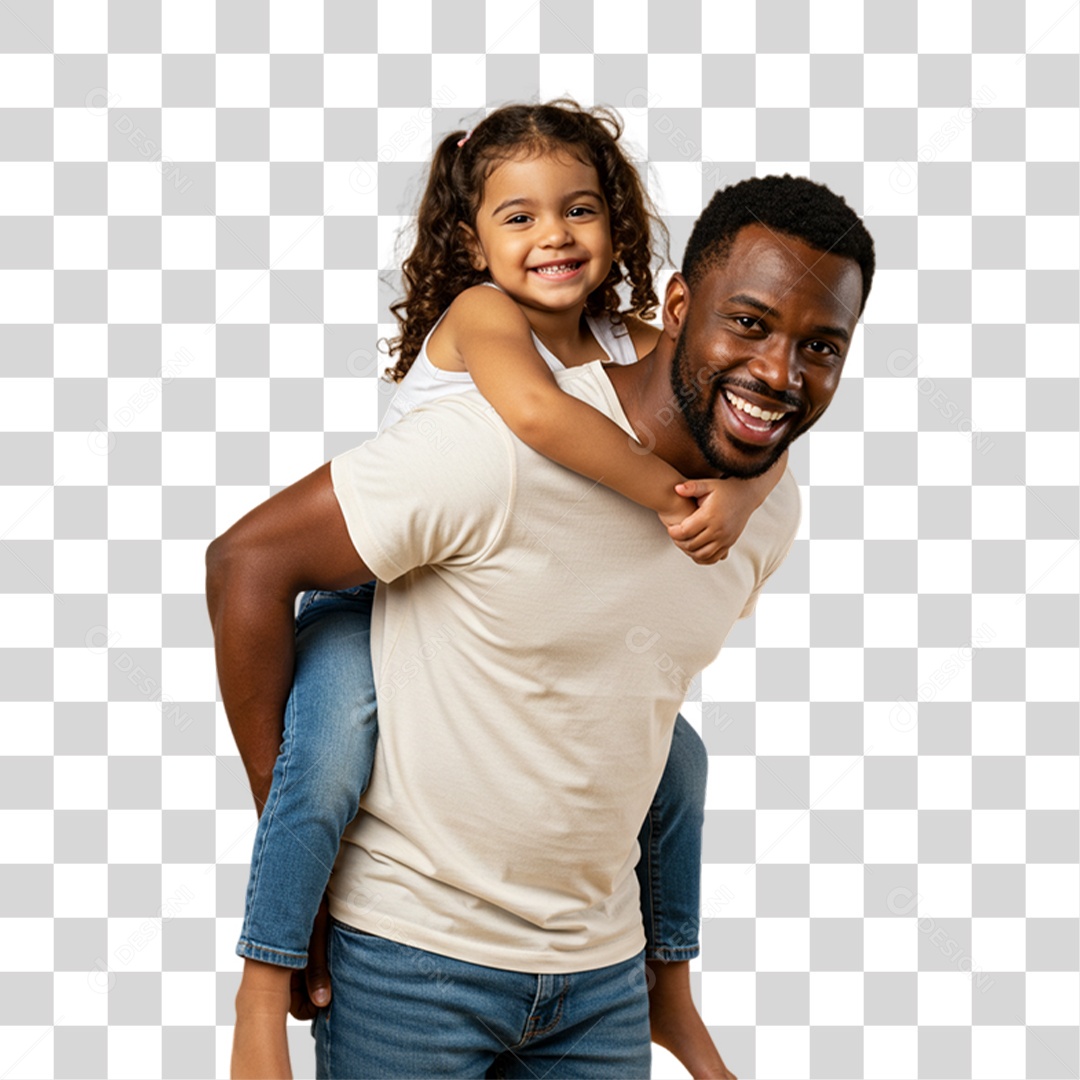 Pai com sua Filha PNG Transparente
