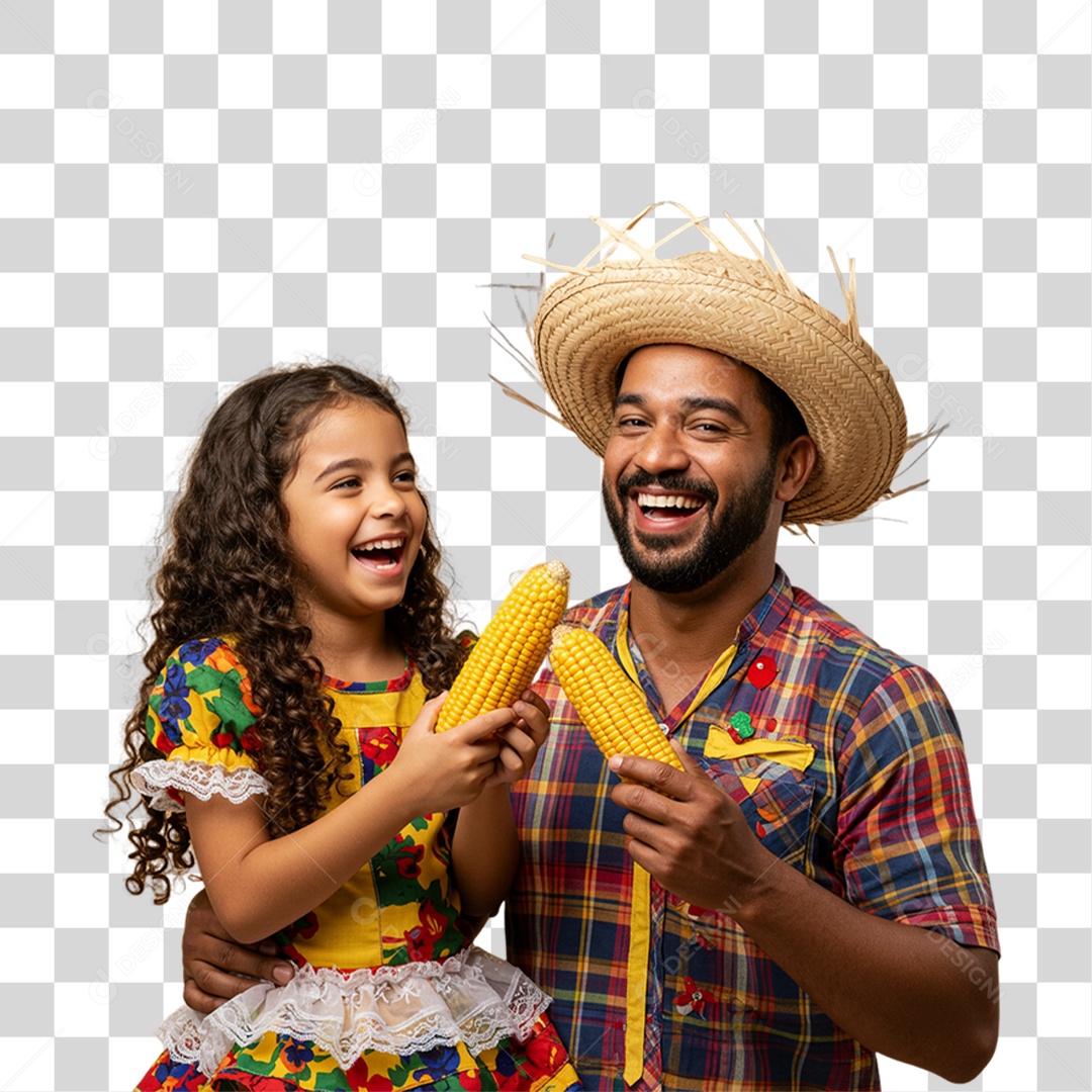 Pai com sua Filha PNG Transparente