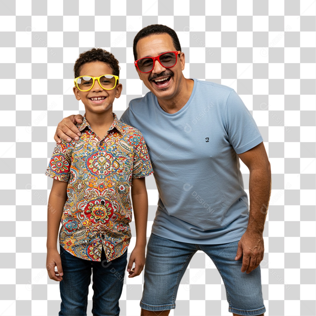 Pai com seu Filho PNG Transparente