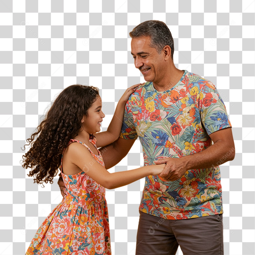 Pai com sua Filha PNG Transparente