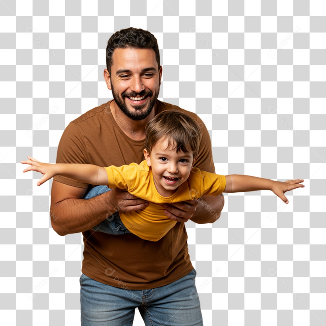 Pai com seu Filho PNG Transparente