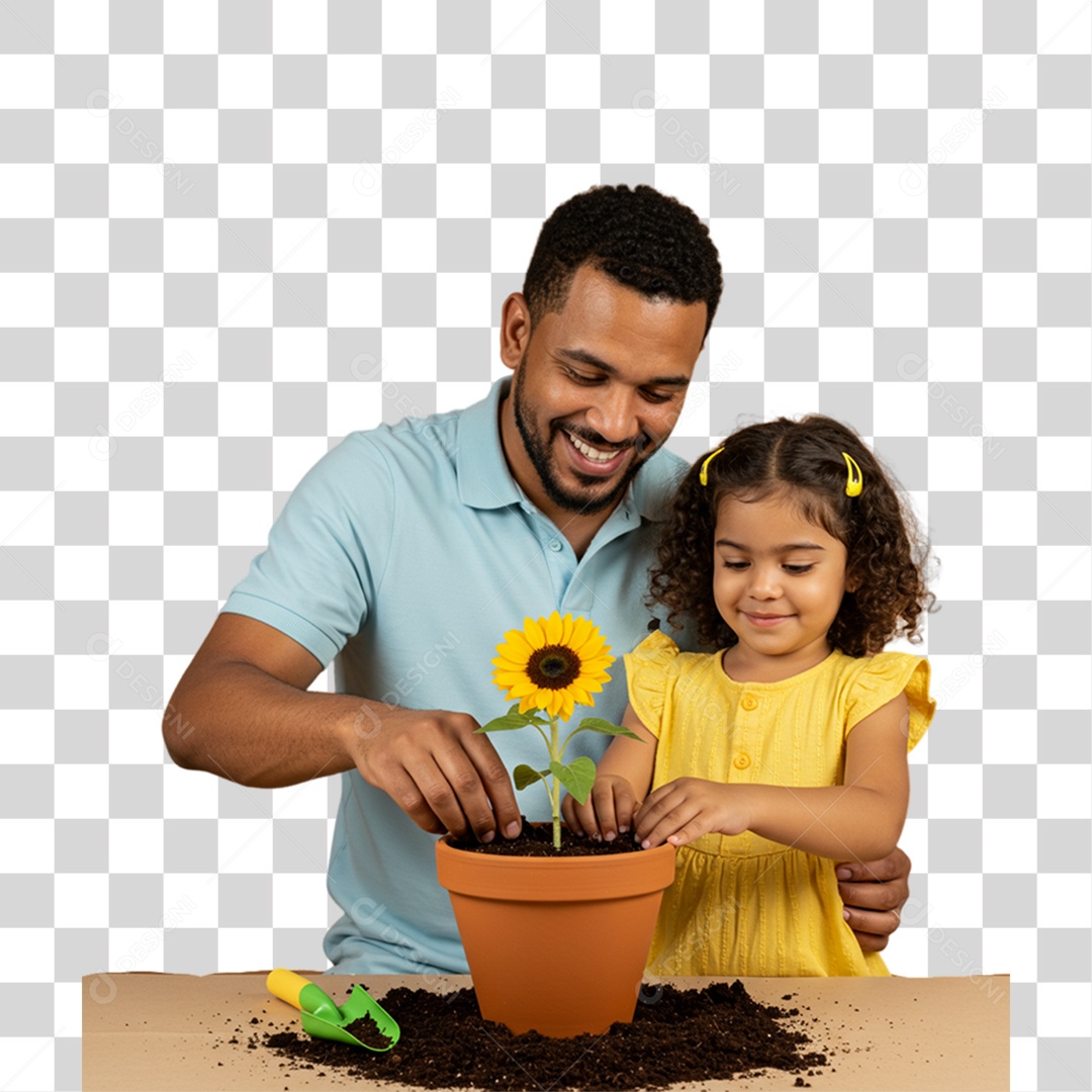 Pai com sua Filha PNG Transparente