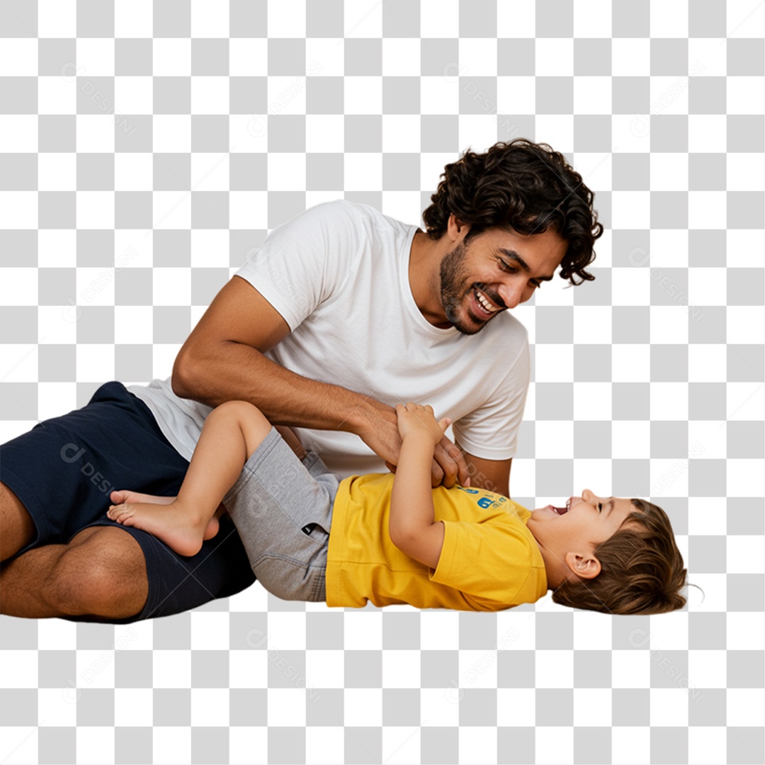 Pai com seu Filho PNG Transparente