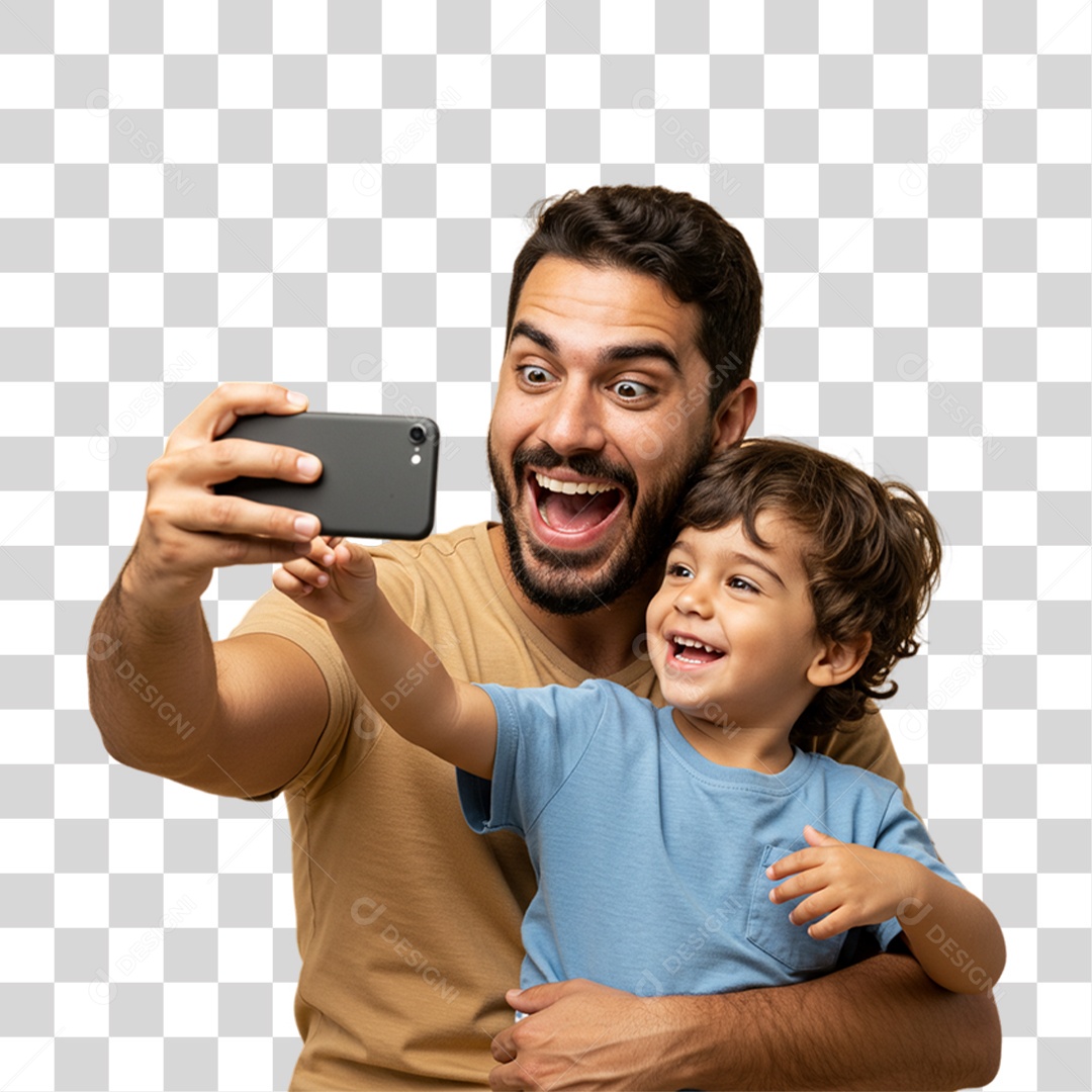 Pai com seu Filho PNG Transparente