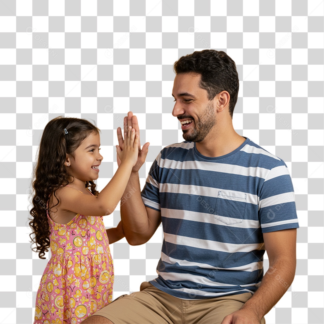 Pai com sua Filha PNG Transparente