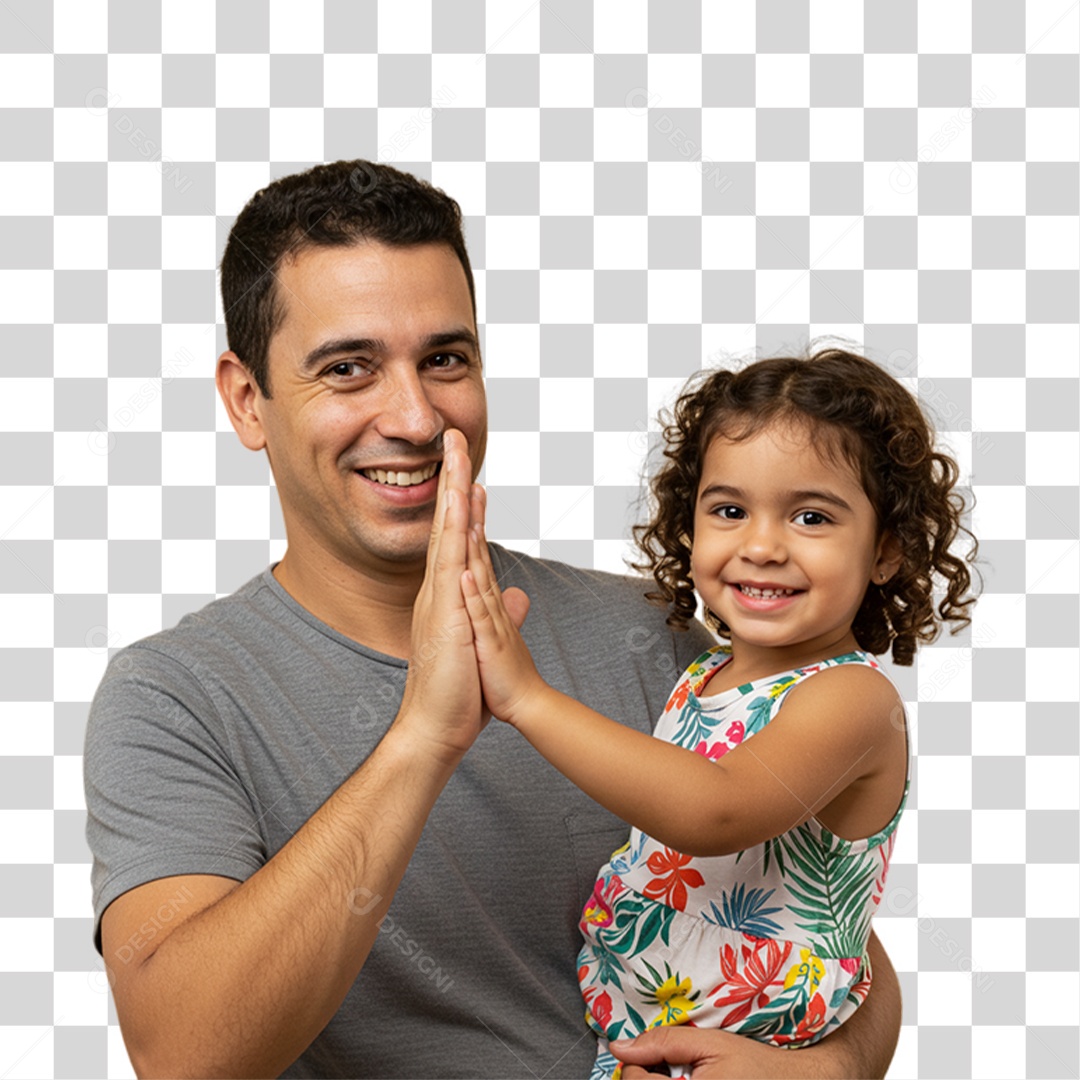 Pai com sua Filha PNG Transparente