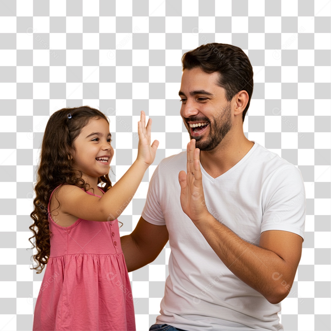 Pai com sua Filha PNG Transparente