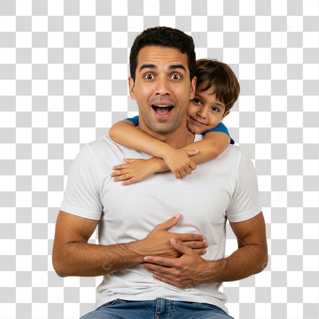 Pai com seu Filho PNG Transparente