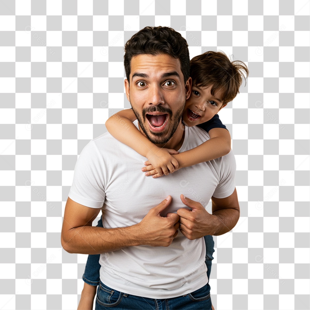 Pai com seu Filho PNG Transparente