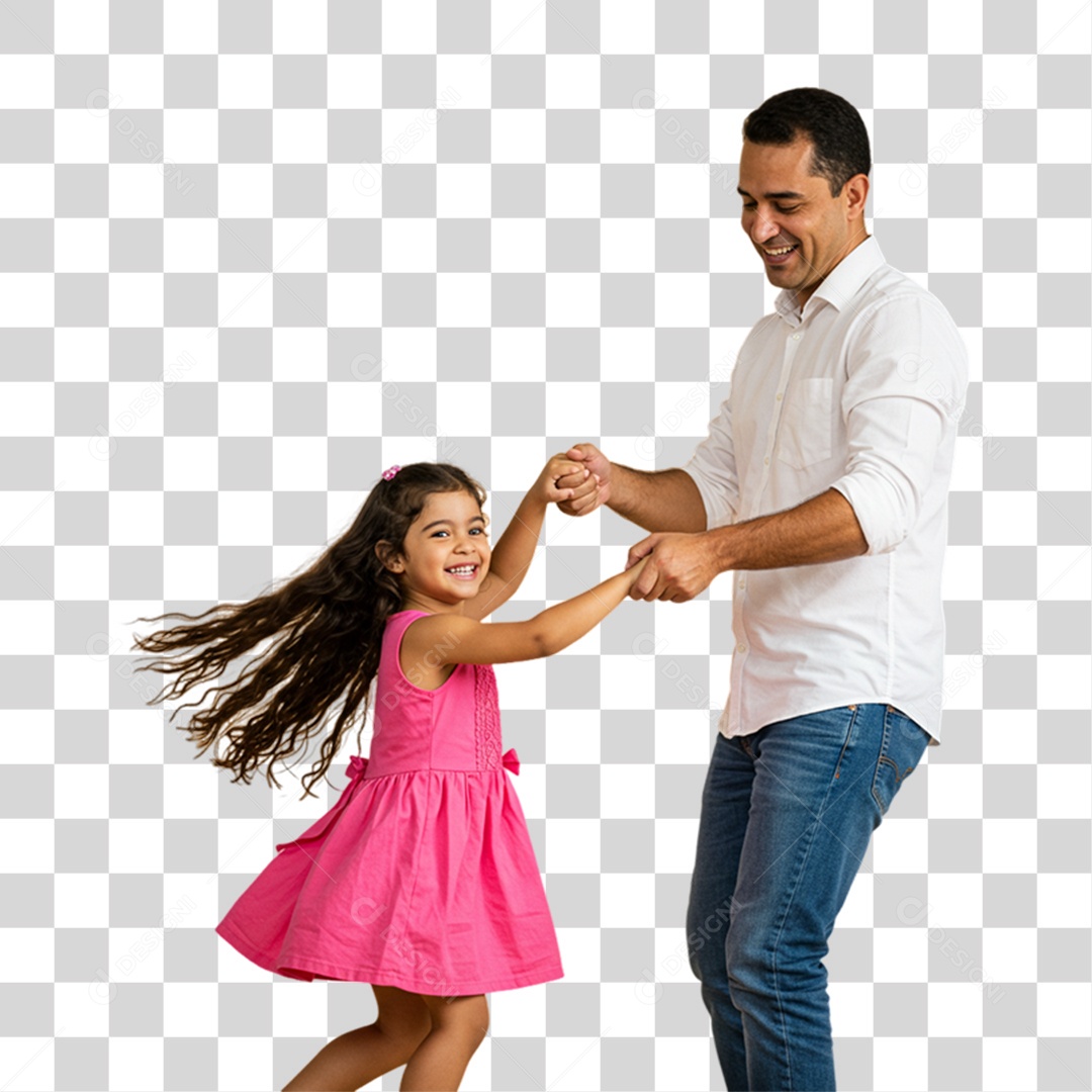 Pai com sua Filha PNG Transparente