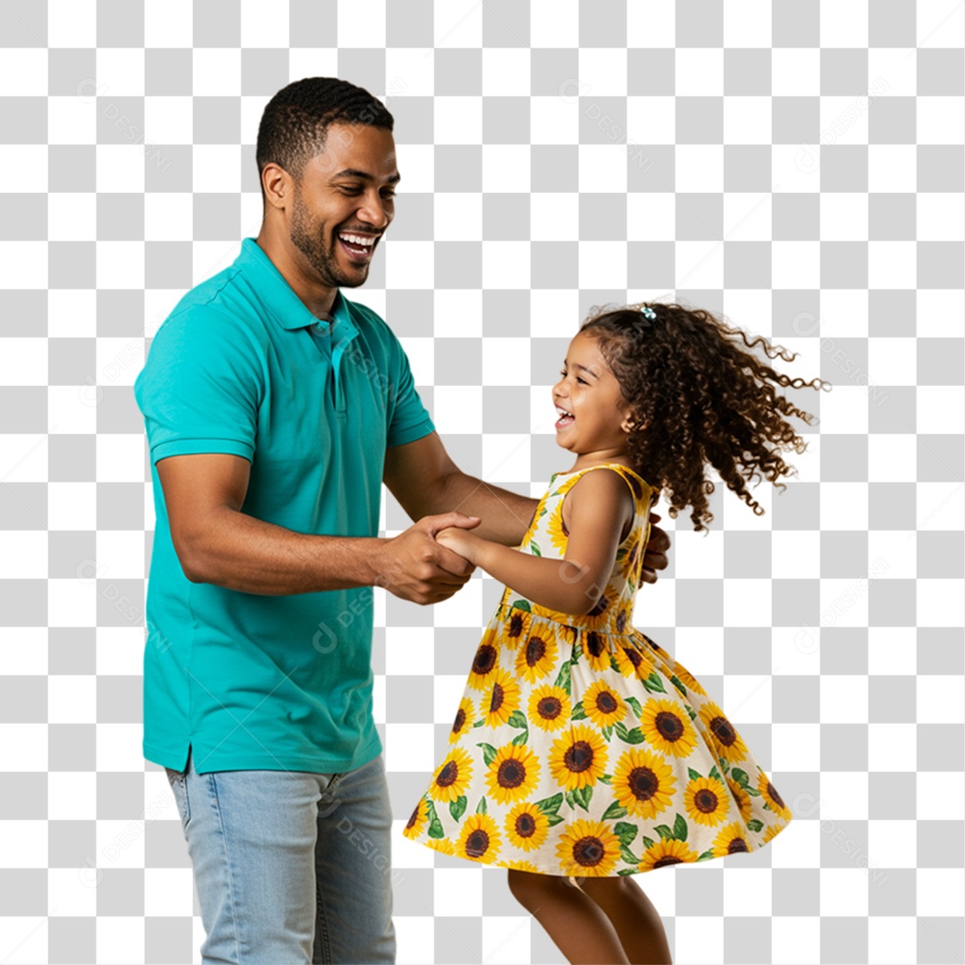 Pai com sua Filha PNG Transparente