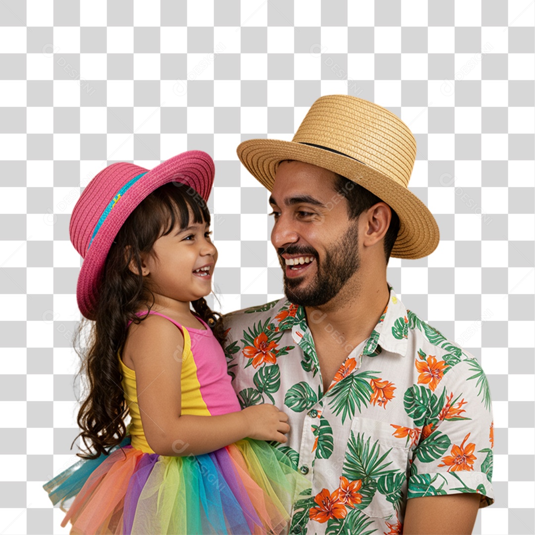 Pai com sua Filha PNG Transparente