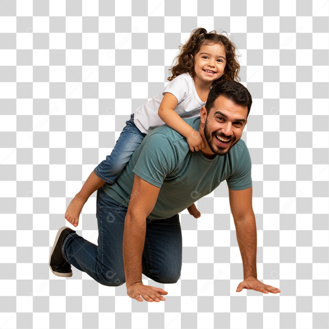 Pai com sua Filha PNG Transparente