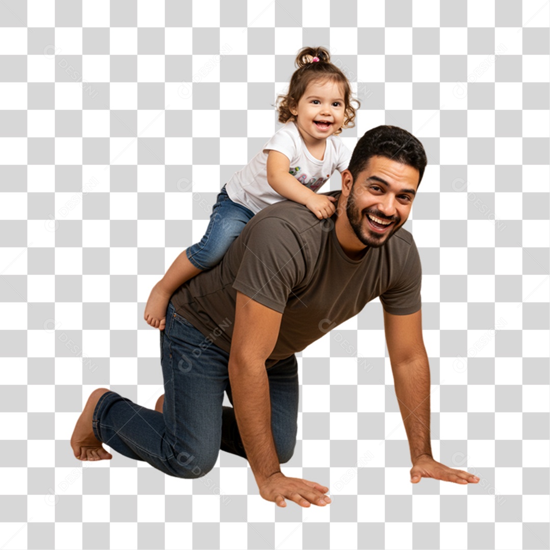 Pai com sua Filha PNG Transparente