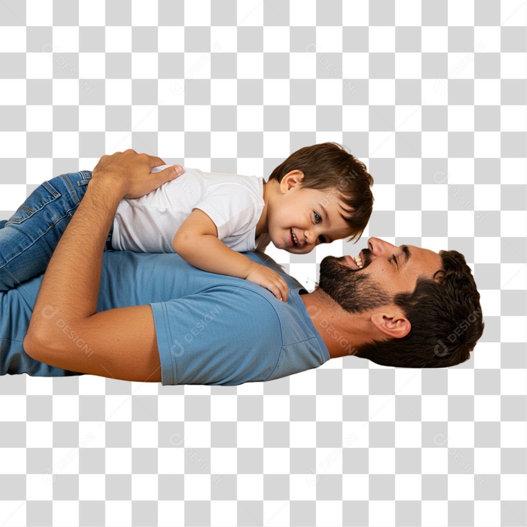 Pai com seu Filho PNG Transparente