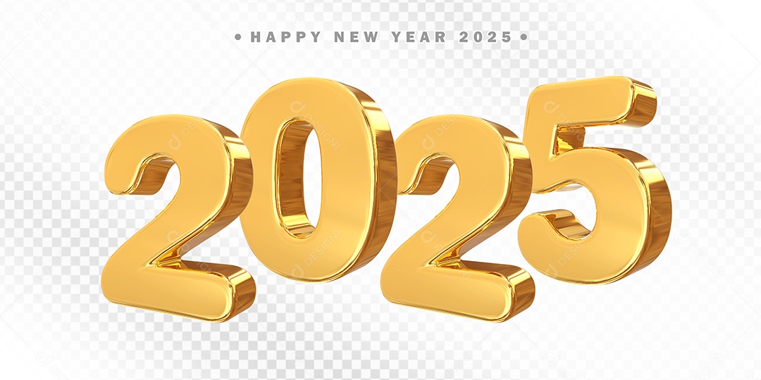 Numero 2025 Elemento 3D Para Composição PSD