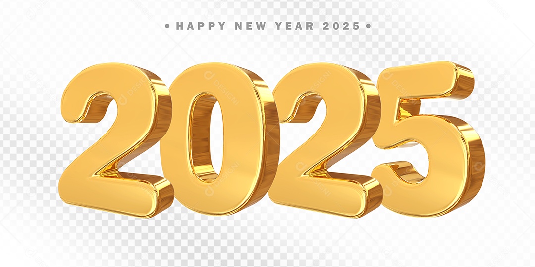 Numero 2025 Elemento 3D Para Composição PSD
