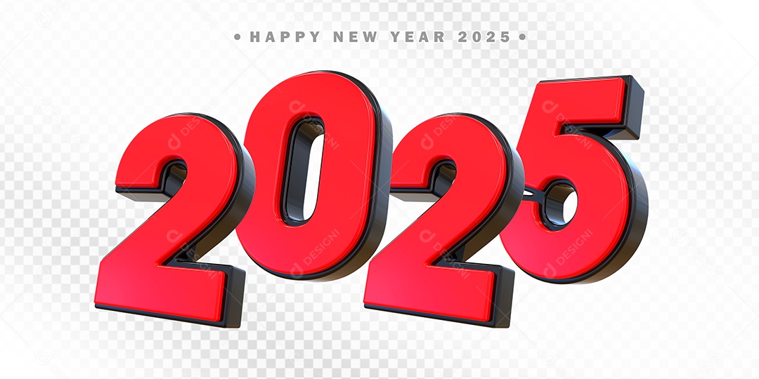 Numero 2025 Elemento 3D Para Composição PSD