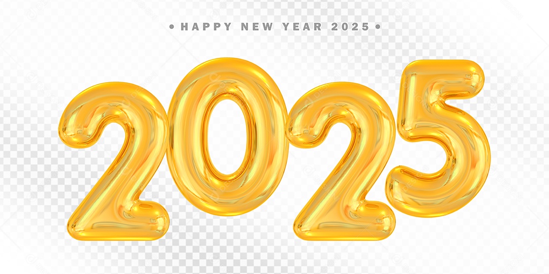 Numero 2025 Elemento 3D Para Composição PSD