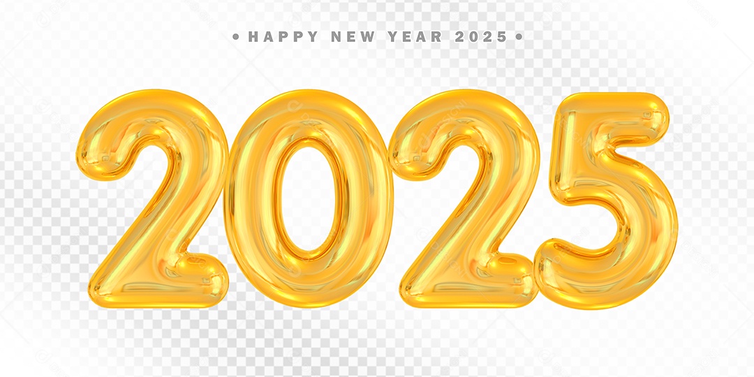 Numero 2025 Elemento 3D Para Composição PSD