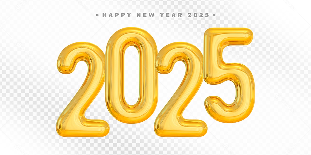 Numero 2025 Elemento 3D Para Composição PSD