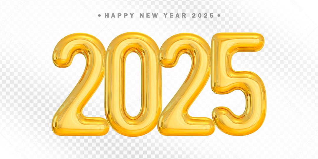 Numero 2025 Elemento 3D Para Composição PSD