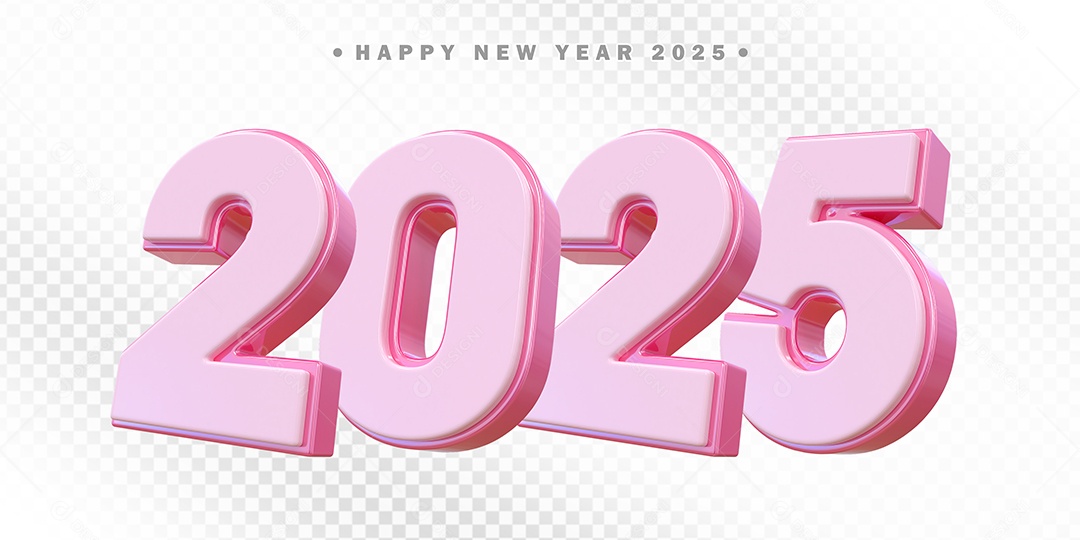 Numero 2025 Elemento 3D Para Composição PSD