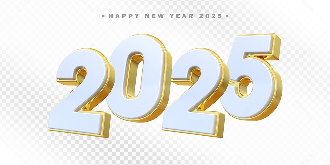 Numero 2025 Elemento 3D Para Composição PSD