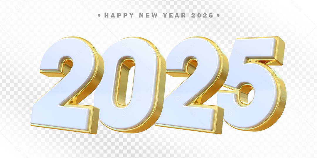 Numero 2025 Elemento 3D Para Composição PSD