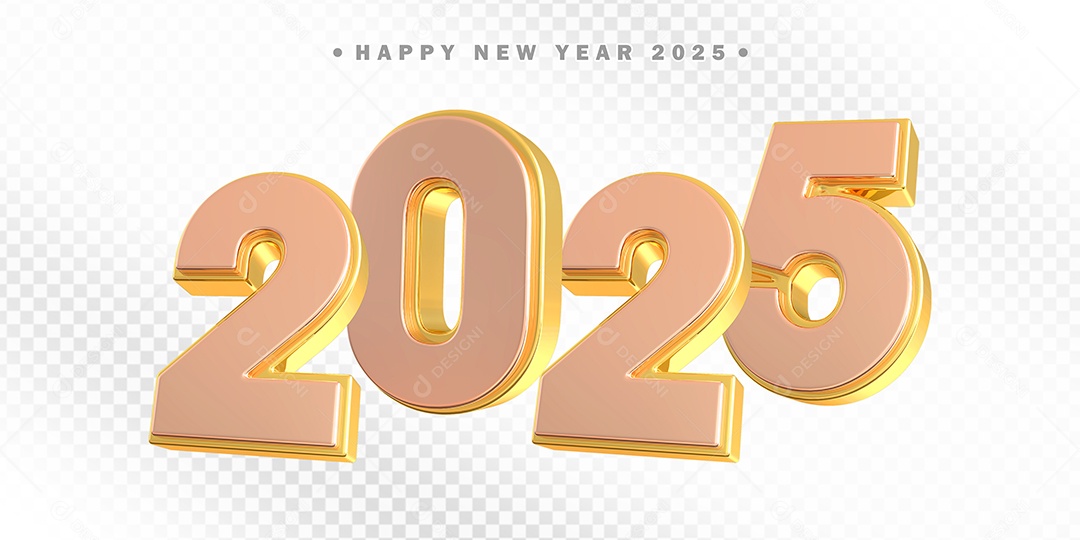 Numero 2025 Elemento 3D Para Composição PSD