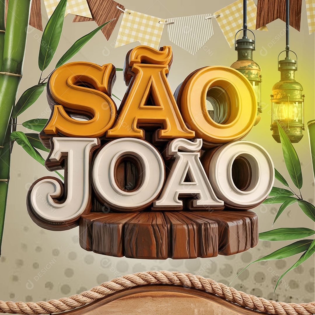 Selo 3D São João Para Composição PSD