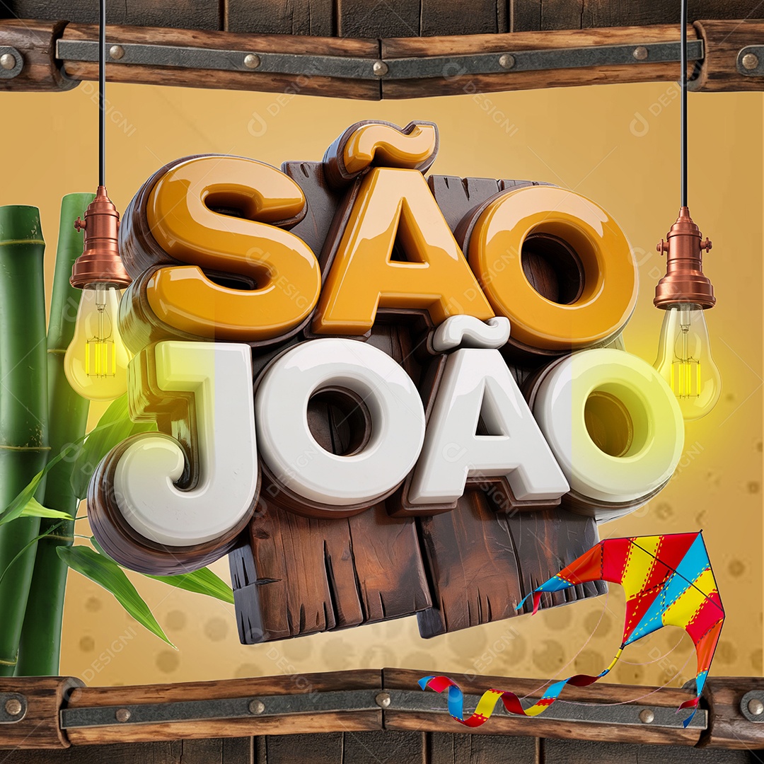 Selo 3D São João Para Composição PSD
