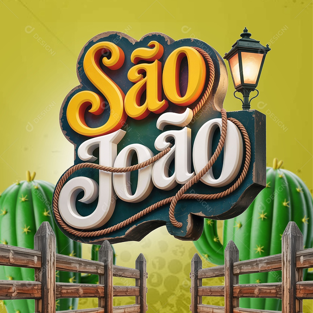Selo 3D São João Para Composição PSD