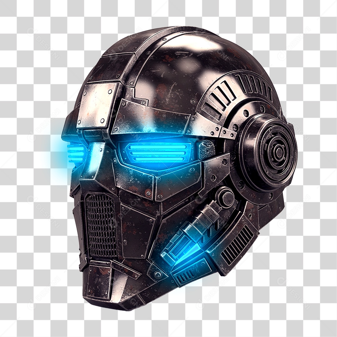 Capacete Cyberpunk Máscara Eletrônica PNG Transparente