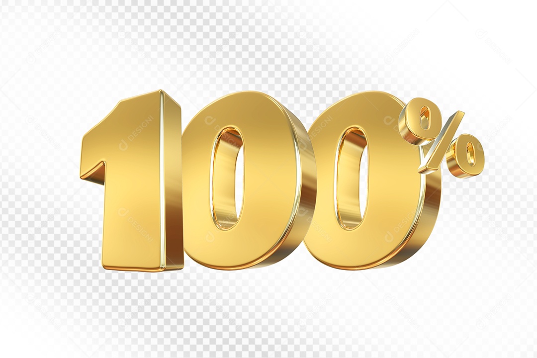 Número Dourado 100% Elemento 3D Para Composição PSD