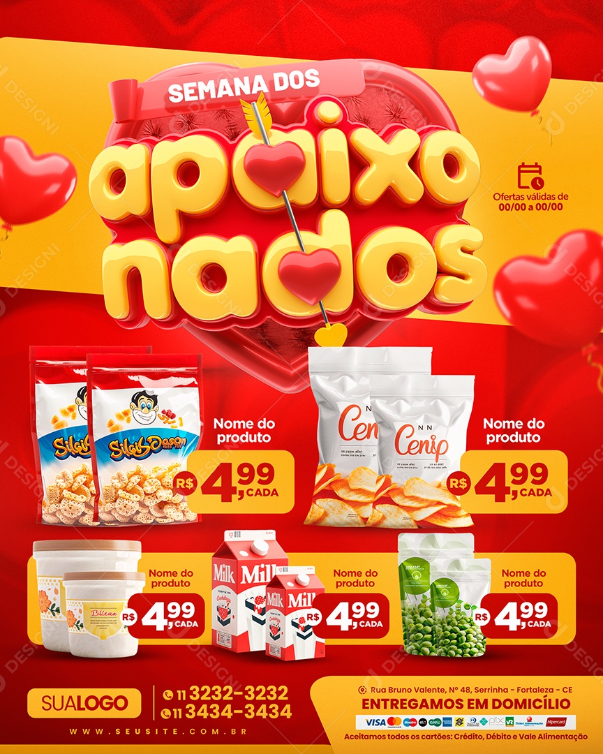 Tabloide Semana dos Apaixonados Produtos Social Media PSD Editável