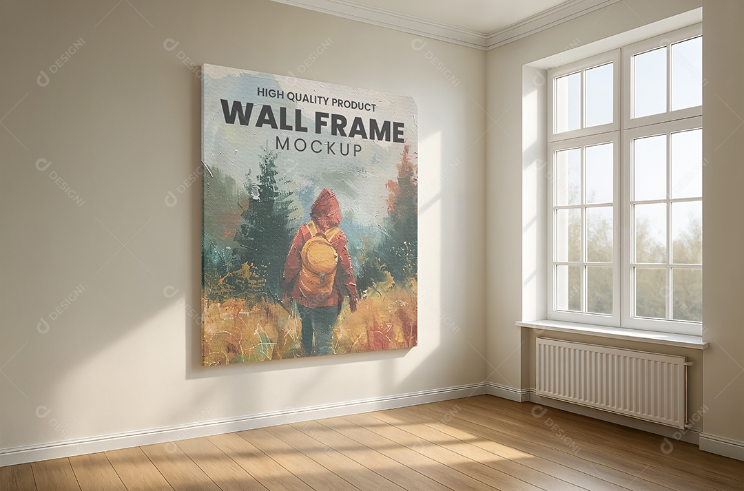 Mockup Quadro Em Sala de Estar PSD Editável