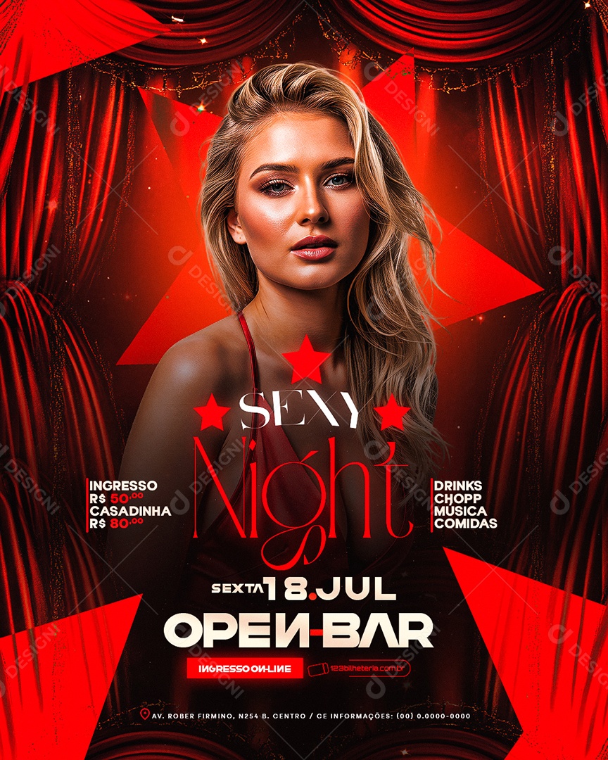 Flyer Sexy Night Social Media PSD Editável