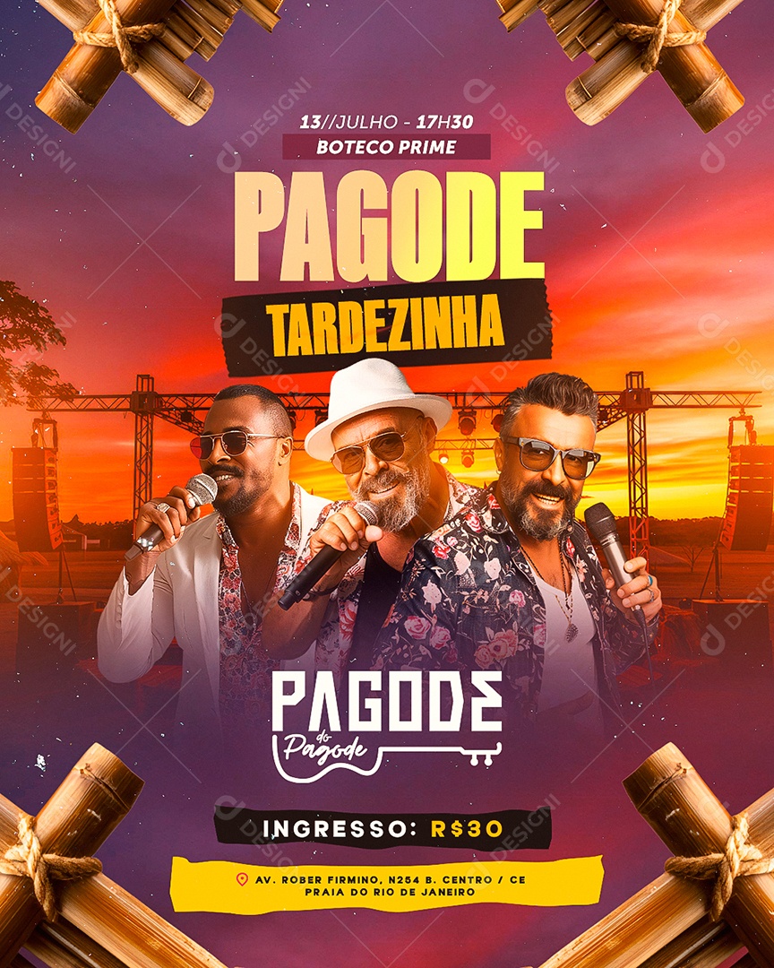 Flyer Pagode Tardezinha Social Media PSD Editável