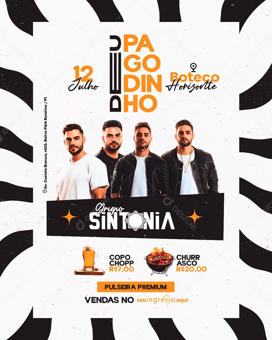Flyer Pagodinho Boteco Horizonte Social Media PSD Editável